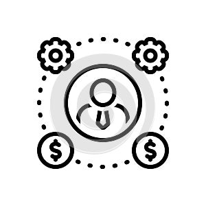 Black line icon for Scheme, plan and program