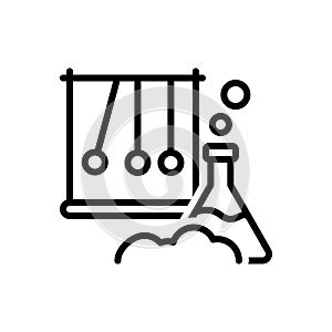 Black line icon for Scientific, erudite and laboratory