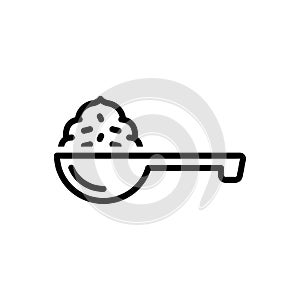 Black line icon for Scoop, ladle and spoon