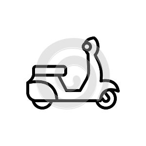 Black line icon for Scooter, motorbikes and transport