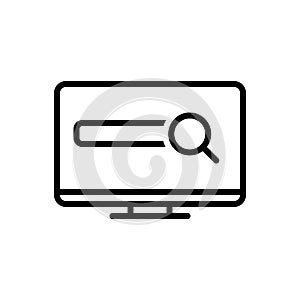 Black line icon for Search Engine, search and browser