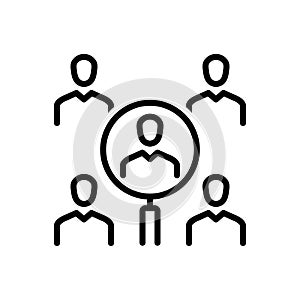 Black line icon for Seekers, find job and career