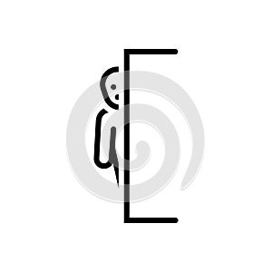 Black line icon for Seeking, hide and seek