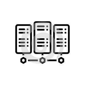 Black line icon for Server, backup and rackmount