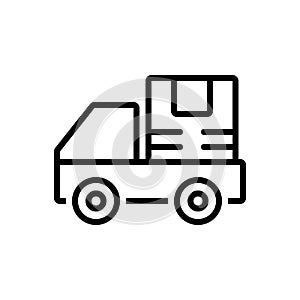 Black line icon for Shipping, delivery and distribution