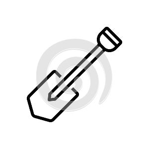 Black line icon for Shovel, spade and picker