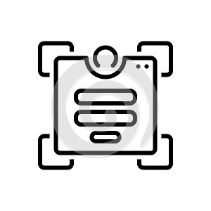 Black line icon for Signup, registration and form