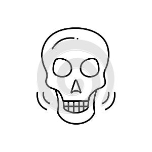 Black line icon for Skeleton, auricular and osteology