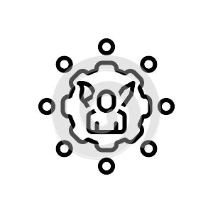 Black line icon for Skills, dexterity and knowledge