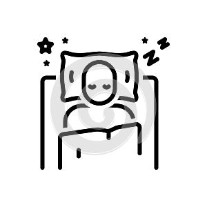 Black line icon for Sleep, slumber and somnolence
