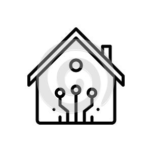 Black line icon for Smart, technology and home