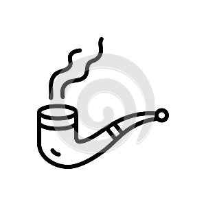 Black line icon for Smoke, cigar and cigarette