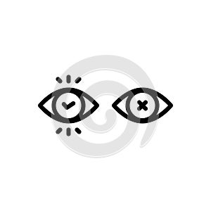 Black line icon for Solely, eye and vision