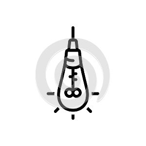 Black line icon for Solution, concept and idea