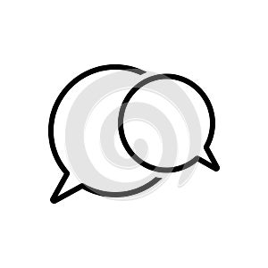 Black line icon for Speech Bubble, talk and oration