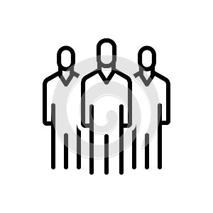 Black line icon for Staff, employee and workers