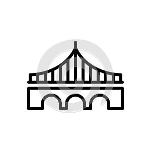 Black line icon for Stayed, bridge and overbridge