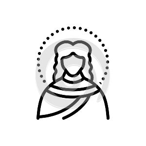 Black line icon for Stephen, worshipper and devotee