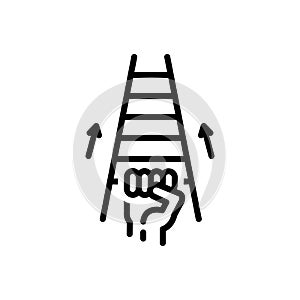 Black line icon for Successfully, accomplishment and achievement