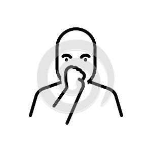 Black line icon for Sucking, sneeze and finger