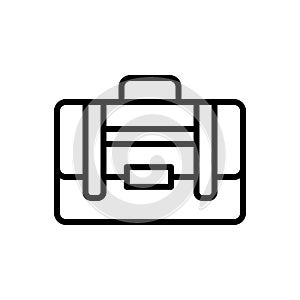 Black line icon for Suitcase, portmanteau and travelling