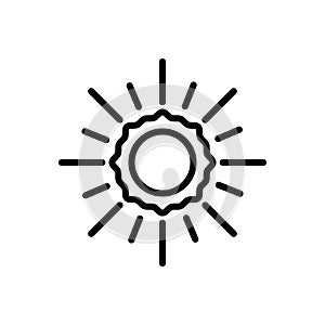 Black line icon for Sun, phoebus and sunshine