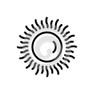 Black line icon for Sun, solar and sunrise