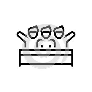 Black line icon for Supportive, encouraging and teamwork