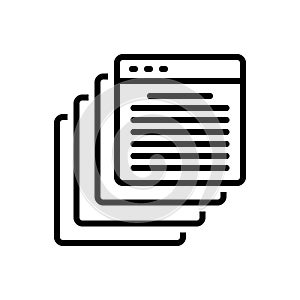 Black line icon for Tabs, bookmarks and clips
