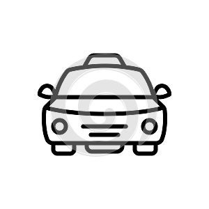 Black line icon for Taxi, cab and transport