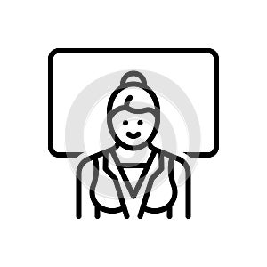 Black line icon for Teacher, master and professor