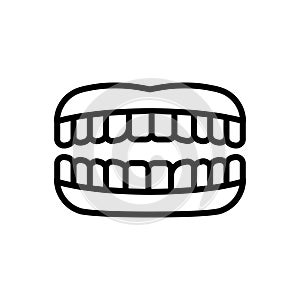 Black line icon for Teeth, tooth and chew