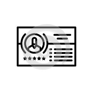 Black line icon for Testimony, evidence and witness