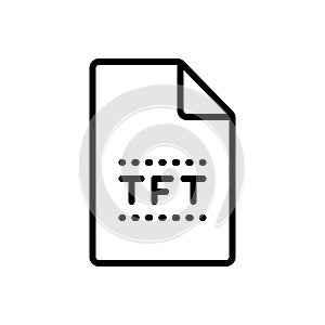 Black line icon for Tft, company and editable