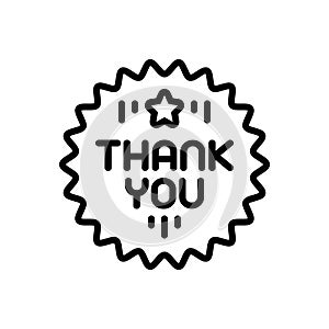 Black line icon for Thankyou, gratitude and appreciate