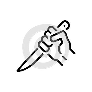 Black line icon for Threaten, crazy and appall