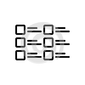 Black line icon for Thumbnails, list and menu