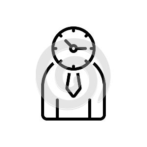 Black line icon for Time Management, management and monograph