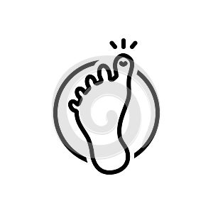 Black line icon for Toe, foot and feet