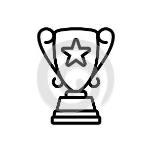 Black line icon for Top Award, accolade and award