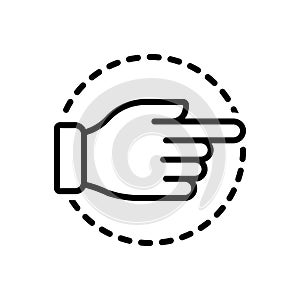 Black line icon for Towards, with regard to and gesture