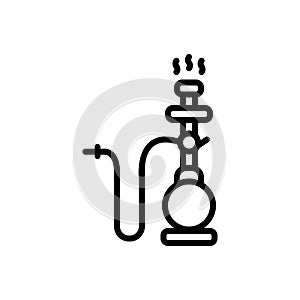 Black line icon for Tradition, hookah and chillum