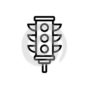 Black line icon for Traffic Light, stoplight and semaphore