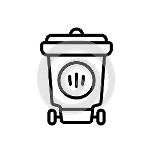 Black line icon for Trash, refuse and basket