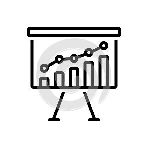 Black line icon for Trend, tendency and financial