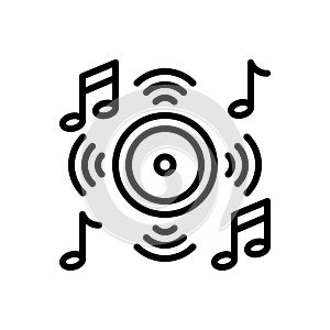 Black line icon for Tunes, melody and musical