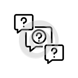 Black line icon for Undefined, question and doubt