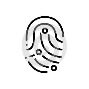 Black line icon for Unique points, biometrics and masterly photo