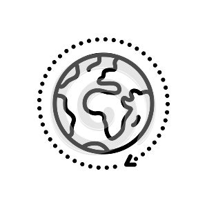 Black line icon for Universal, gloabal and world