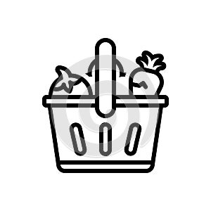 Black line icon for Vegetable, verdancy and green
